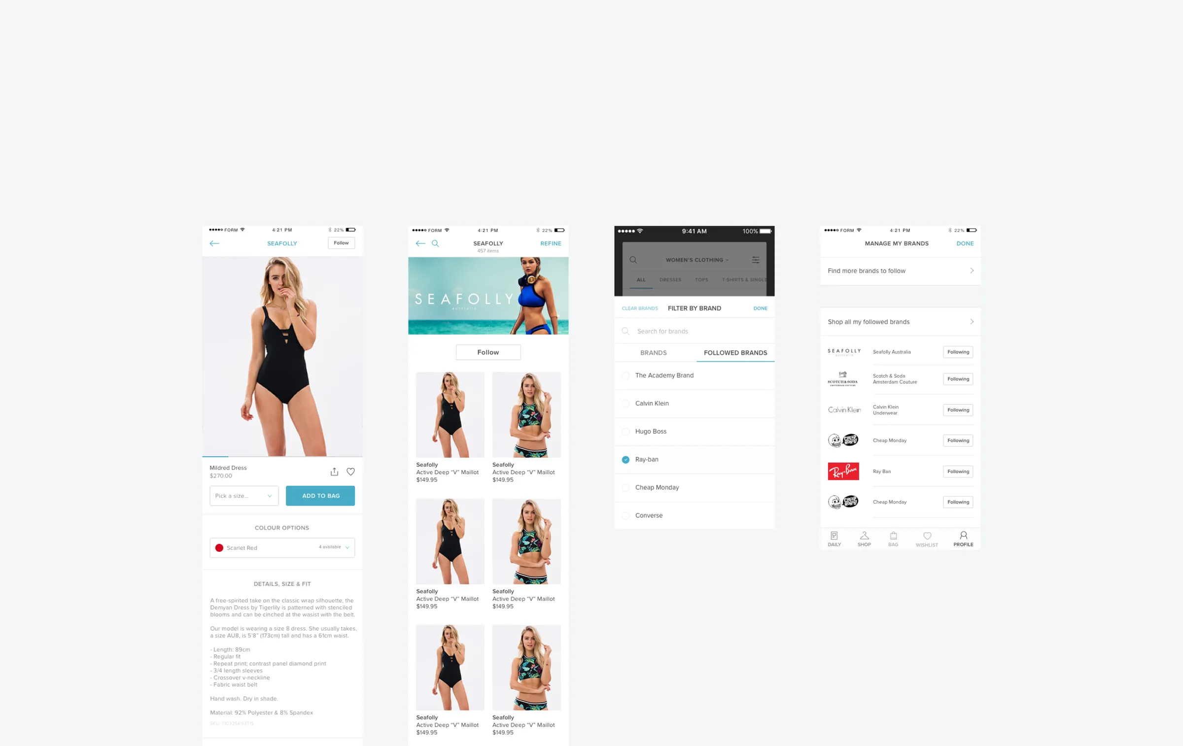 Follow the brand feature designs