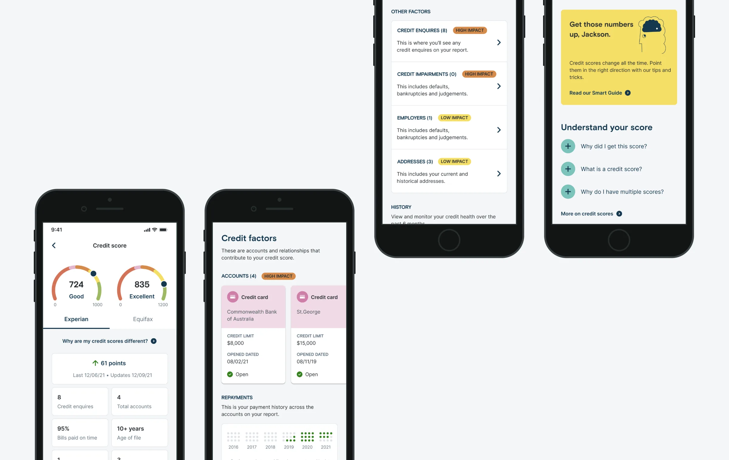 Wisr app concept screens